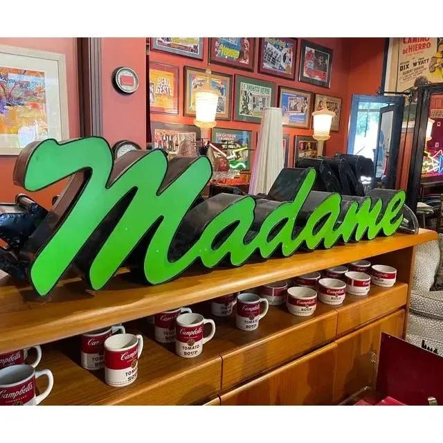 Mid Century "Madame" Sign For Sale - Image 4 of 9