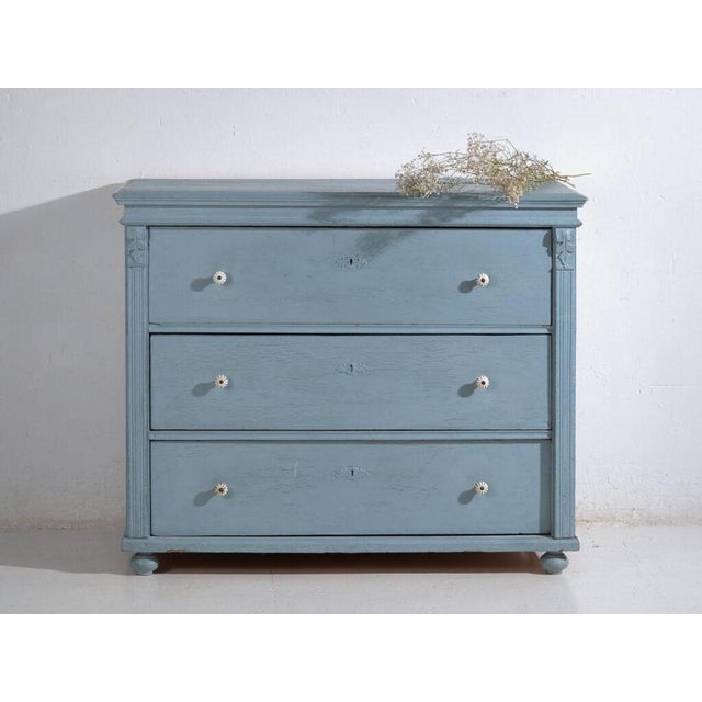 Antique Blue Chest of Drawers by Amaru For Sale - Image 11 of 12