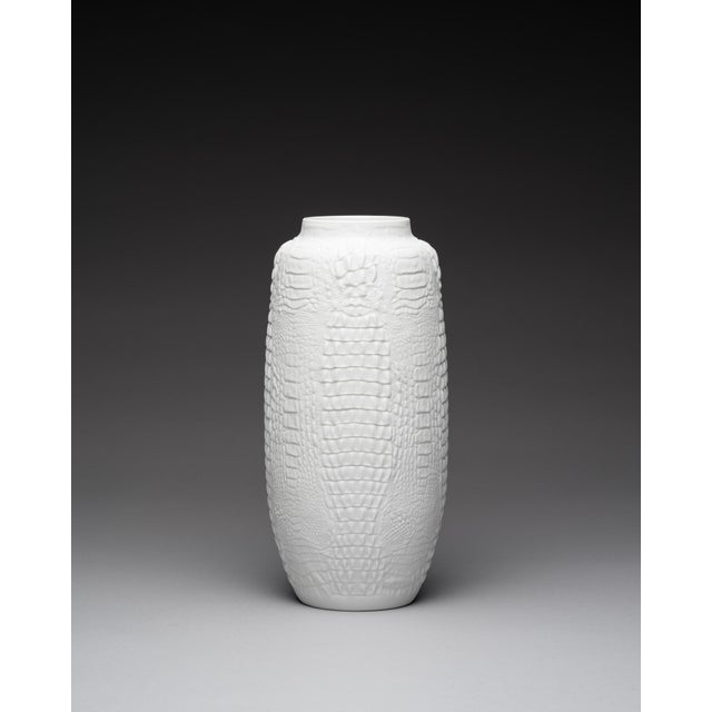 Op-Art Bisque Porcelain Vases with Crocodile Reptile Relief by Manfred Frey for AK Kaiser, 1960s, Set of 2 For Sale - Image 15 of 18