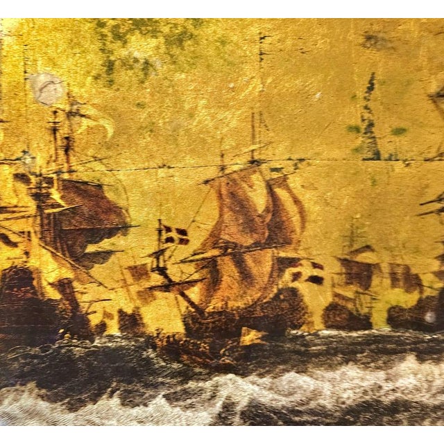 Wood Neoclassical Painted Nesting Tables with Gold Leaf Tops, Set of 2 For Sale - Image 7 of 18