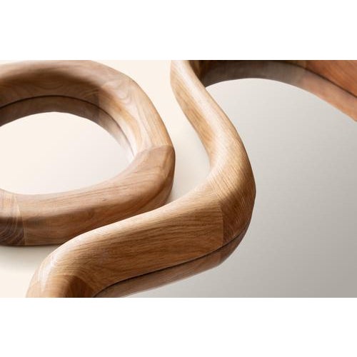 Game of the Nose Timber Hardwood Wall Mirror by Marco Calhau For Sale - Image 4 of 14