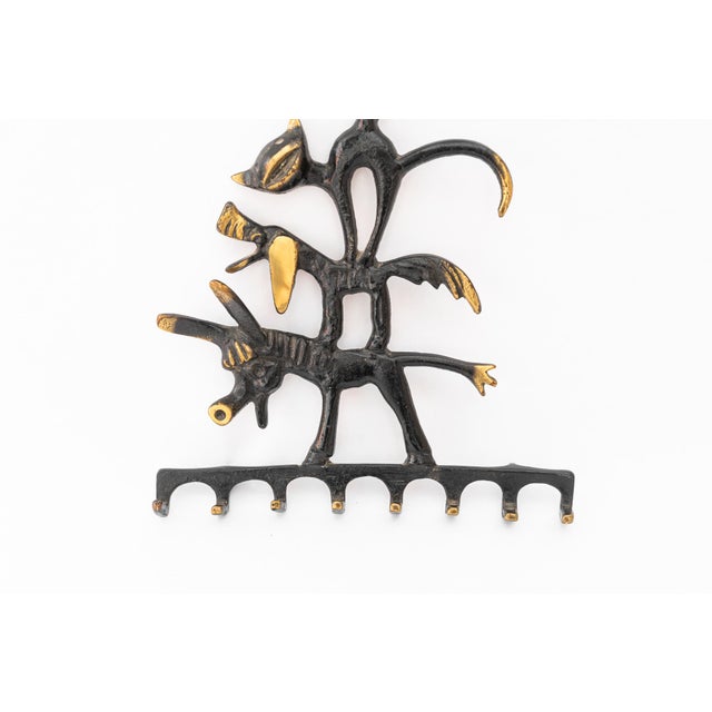 Mid-Century Modern Vintage Austrian Brass Key Hanger by Walter Bosse, 1950 For Sale - Image 3 of 12