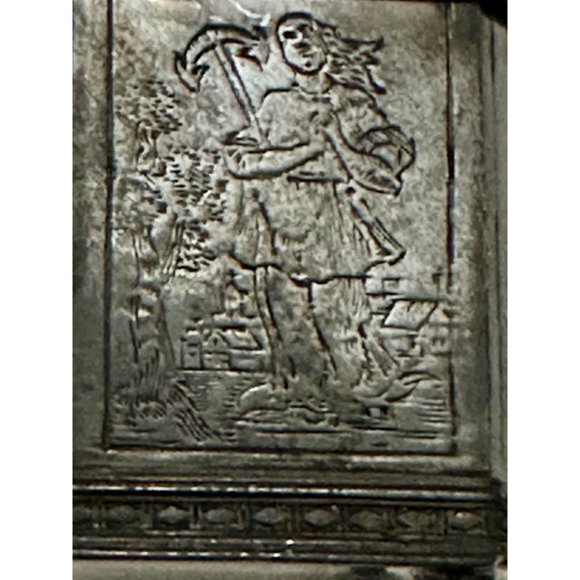 Vintage 1985 Etched Sterling Silver Dutch Marriage Box/Trinket Box For Sale - Image 9 of 12