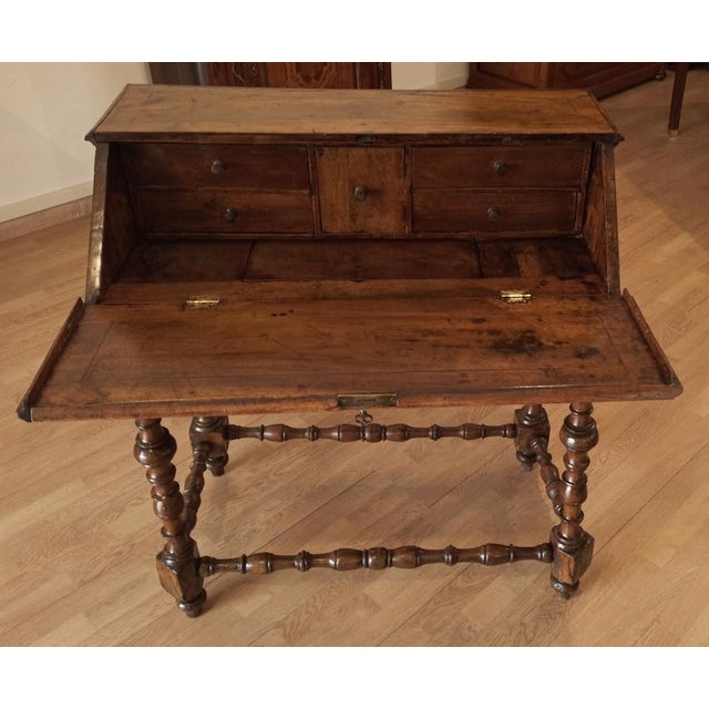 Louis XIII Style Walnut Flap Writing Desk, Italy, 18th Century For Sale - Image 5 of 18