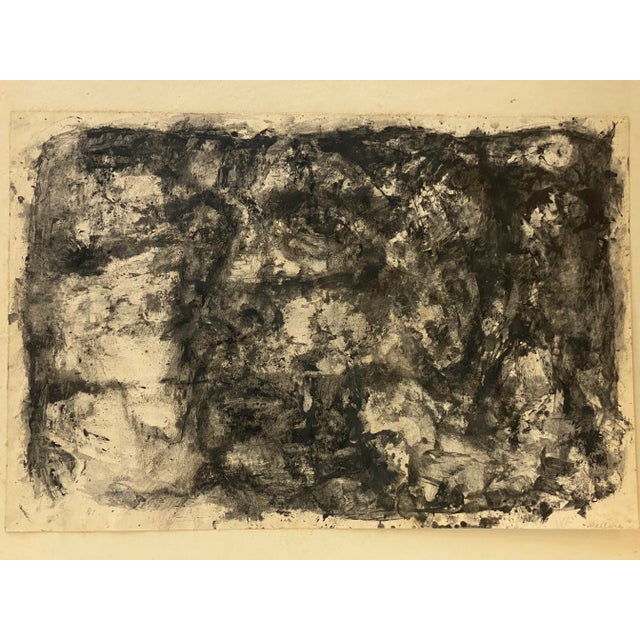Leonard Buzz Wallace Black and White Abstract Expressionist Painting For Sale - Image 9 of 12