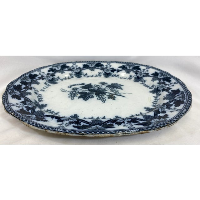 Antique E. Challinor Vine Pattern Serving Platter Made in England - Circa 1860 For Sale In Dallas - Image 6 of 13