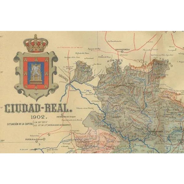 A Detailed Cartographic Survey of La Mancha in Spain, 1902 For Sale - Image 4 of 6