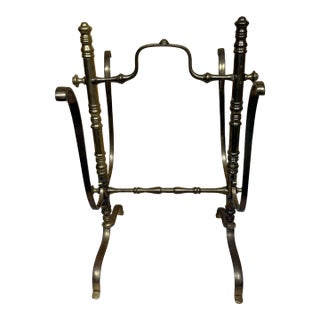 Antique Brass Log Holder For Sale