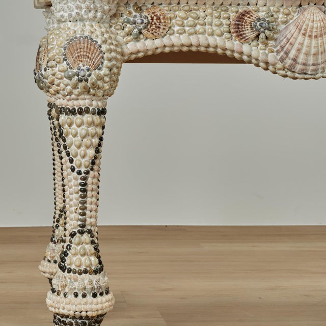 Vintage Seashell Encrusted Console Table For Sale - Image 10 of 15