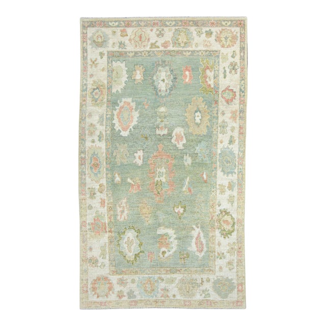 Turkish Oushak Rug 5'4" x 9'4" #18531 For Sale