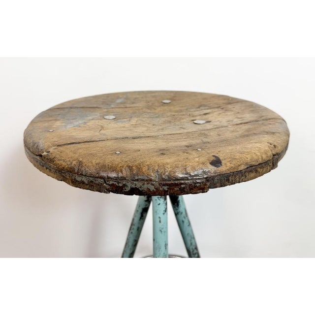 Industrial Green Workshop Stool, 1960s For Sale - Image 6 of 18