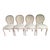 Set of Four Vintage Italian Carved Wood Rope Chairs Upholstered in White Boucle For Sale