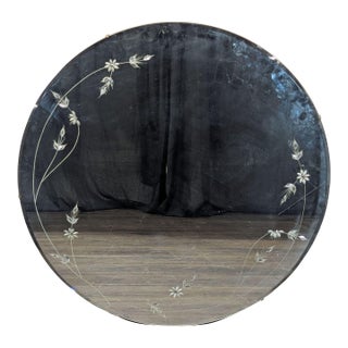 Vintage Etched Frameless Mirror For Sale