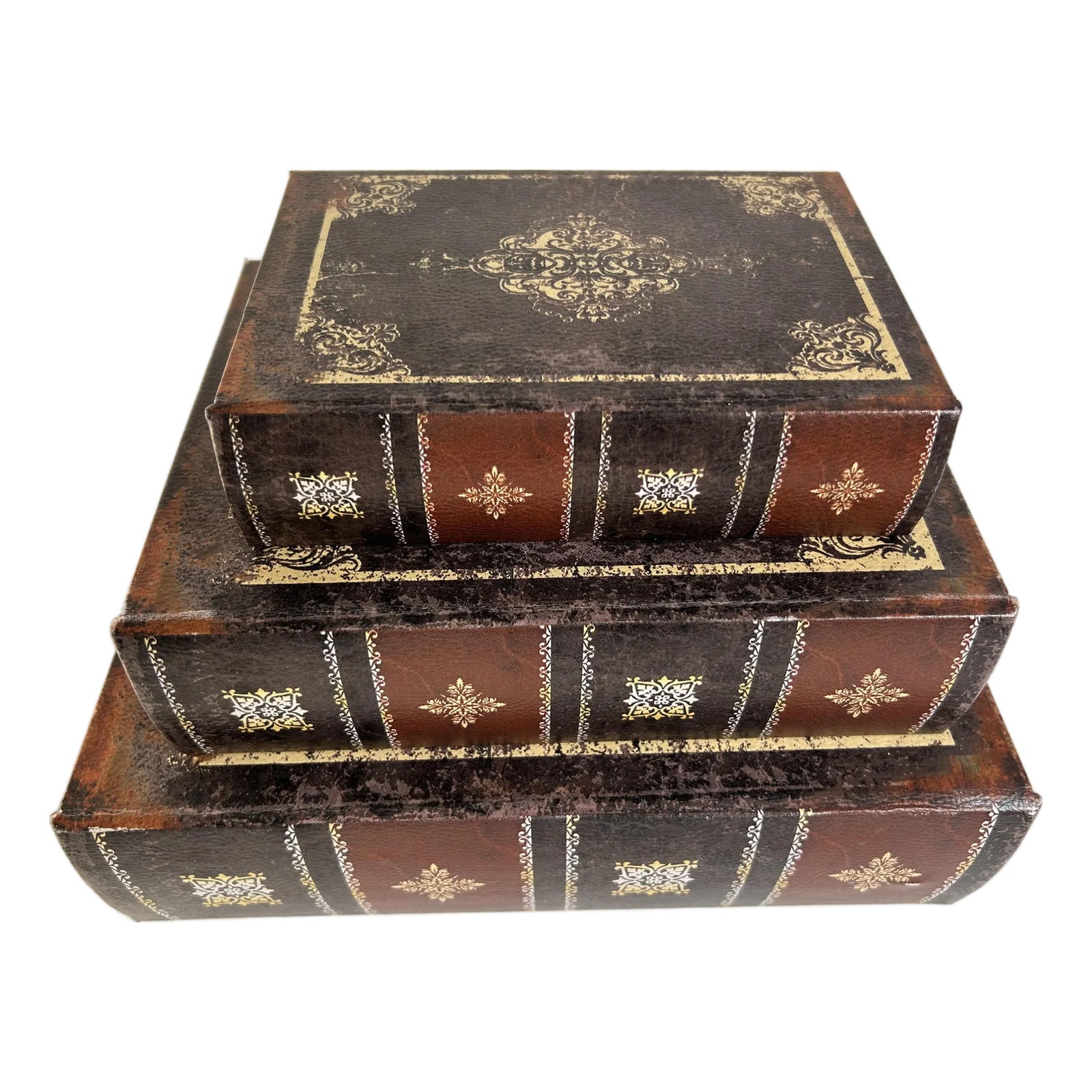 2020s Vintage Decorative Faux Leather Book Boxes, Tosnail's Antique ...