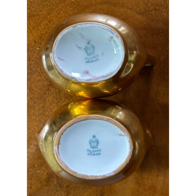 Art Deco 24k Gold Painted Creamer and Sugar, r.s. Tillowitz (Reinhold Schlegelmilch) in Silesia/Germany For Sale - Image 3 of 4