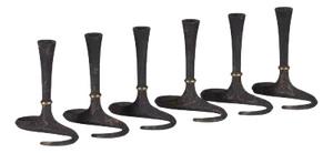 1950s Mid Century Modern Dansk Cast Iron S Base Taper Candle Holders Jens Quistgaard, Denmark- Set of 6