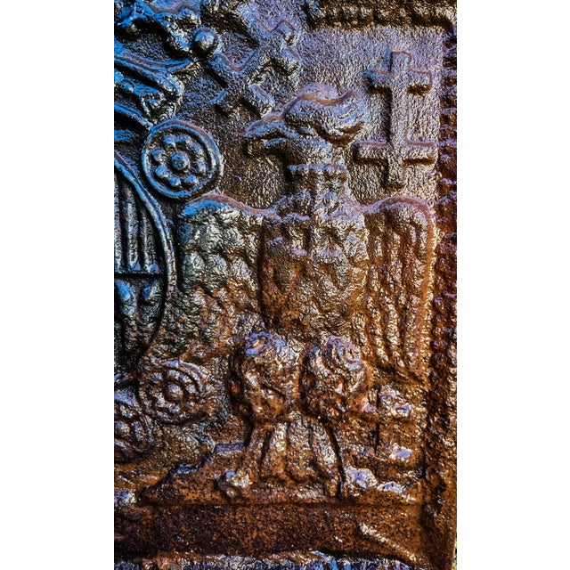 Metal Arms of Lorraine Fireplace Plaque For Sale - Image 7 of 7