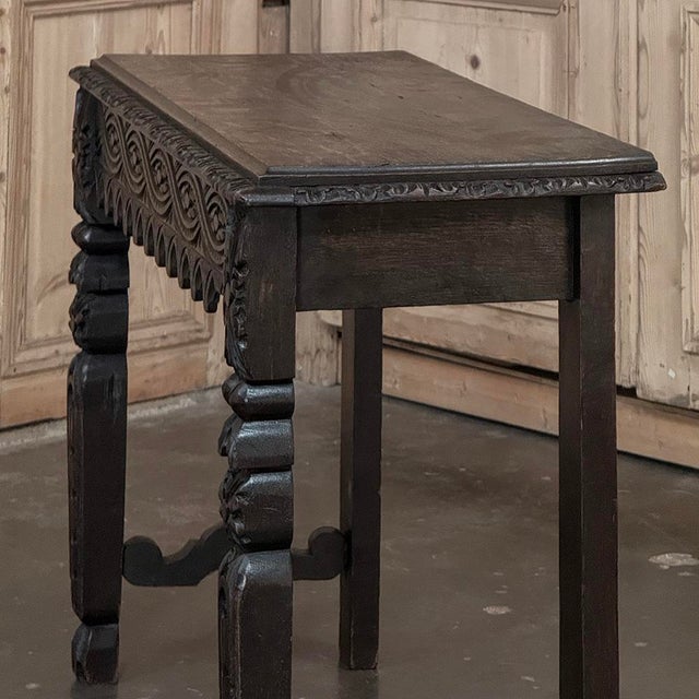 18th Century English Rustic Gothic Style Oak Console ~ Sofa Table For Sale - Image 14 of 18