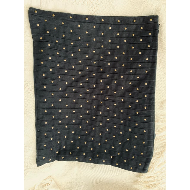 Michael Kors Throw Pillow Cover Black With Golden - Bronze Metallic Embellishment For Sale - Image 4 of 10