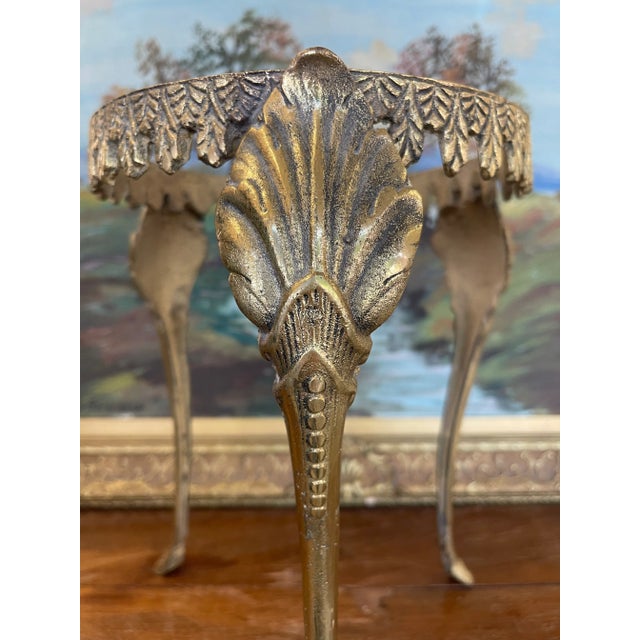 Plant Stand With Ornate Leaf and Shell Motifs For Sale - Image 4 of 9