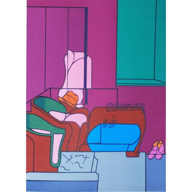 Valerio Adami - Behind the Adami mirror Original lithograph From "Behind the mirror nº188 November 1970" First exhibition...