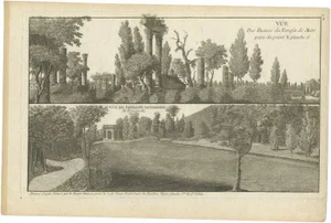 Le Rouge, Pl. 11, Ruin and Garden Pavilion, 1785, Print
