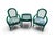 Mid-Century Modern Green Rattan Side Table For Sale - Image 3 of 6