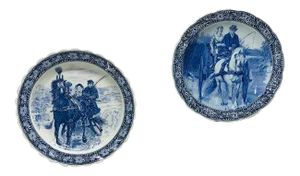 Late 20th Century Delft Blue and White Platters - Set of 2