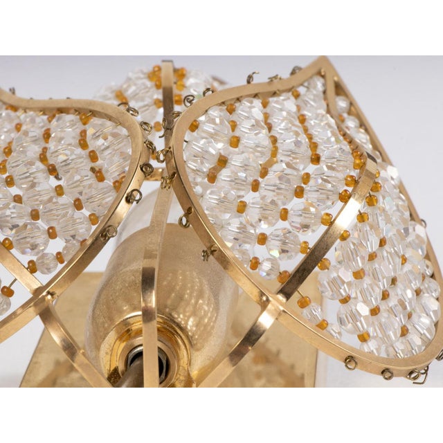 1960s German Wall Sconces in Crystal & Gilt Brass from Palwa, 1960s, Set of 2 For Sale - Image 5 of 9