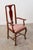 Brown 1930s Set of 8 | Queen Anne Revival Dining Chairs With Red/Pink Floral Upholstered Seats For Sale - Image 8 of 8
