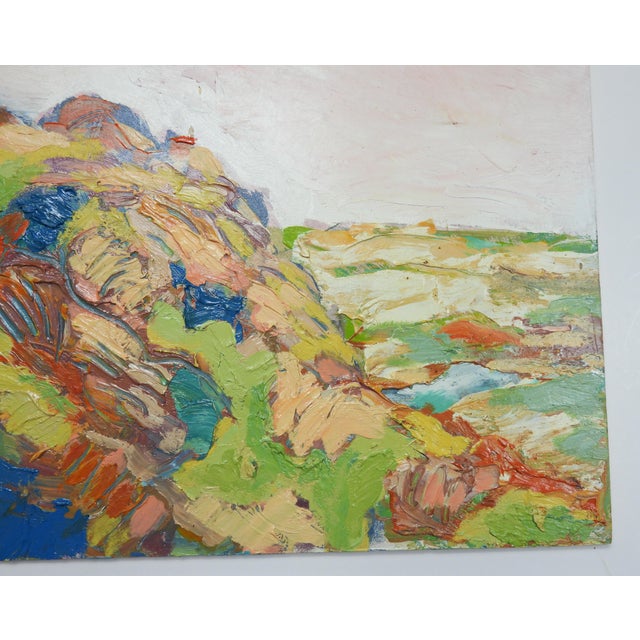 Contemporary Contemporary Expressionist Rocky Coastal Landscape Painting For Sale - Image 3 of 7