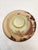 Glass 1940s Gorgeous Vaseline Tiffen Hand Painted Glass Bowl For Sale - Image 7 of 8