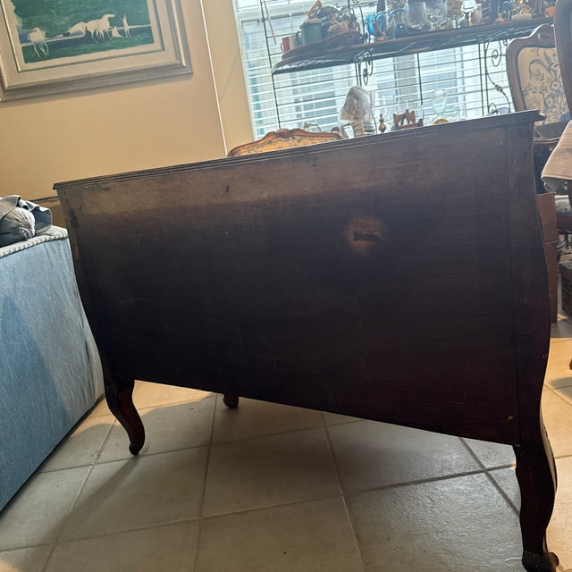 Antique Mahogany Queen Anne Style Demi Lune Console Table For Sale - Image 4 of 10