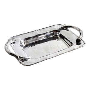 Large Vintage Polished Aluminum Antler Serving Tray