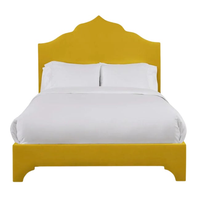 Clementine Twin Bedframe, Golden Velvet For Sale
