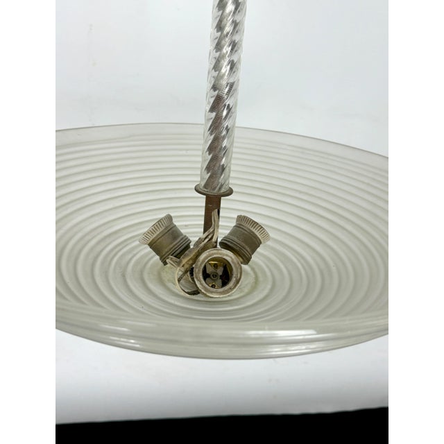 Mid-Century Modern Art Deco Pendant Light in Murano Glass by Ercole Barovier, 1940s For Sale - Image 3 of 9