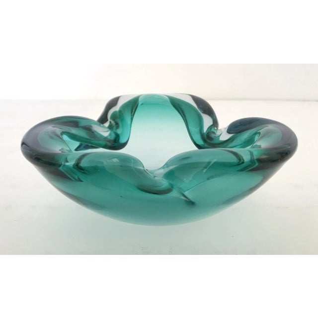 Mid-Century Modern Vintage Green Murano Glass Bowl For Sale - Image 3 of 8