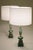 Matching Pair Large Neoclassic Hollywood Regency Modern Green Malachite Marble Urn Style Column Table Lamps 1960's Italy For Sale - Image 9 of 12