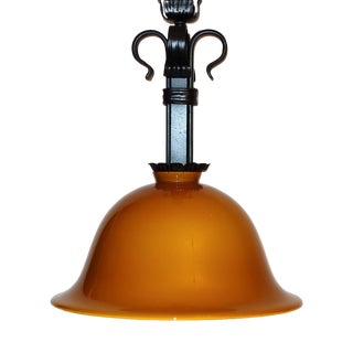 Antique Wrought Iron Glass Lamp from Koch U. Söhne, 1930s For Sale