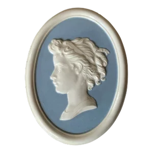 1920s Neoclassical Grecian Goddess Porcelain Lozenge - Wedgwood Style