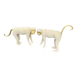 1980 Texture Life Size Monkey Statues - a Pair For Sale