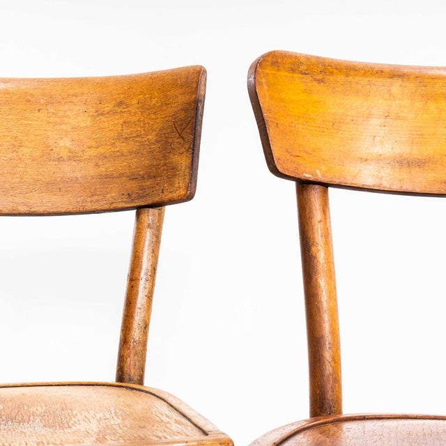 Brown Honey Thin Slim Back Dining Chair from Baumann, 1950s For Sale - Image 8 of 15