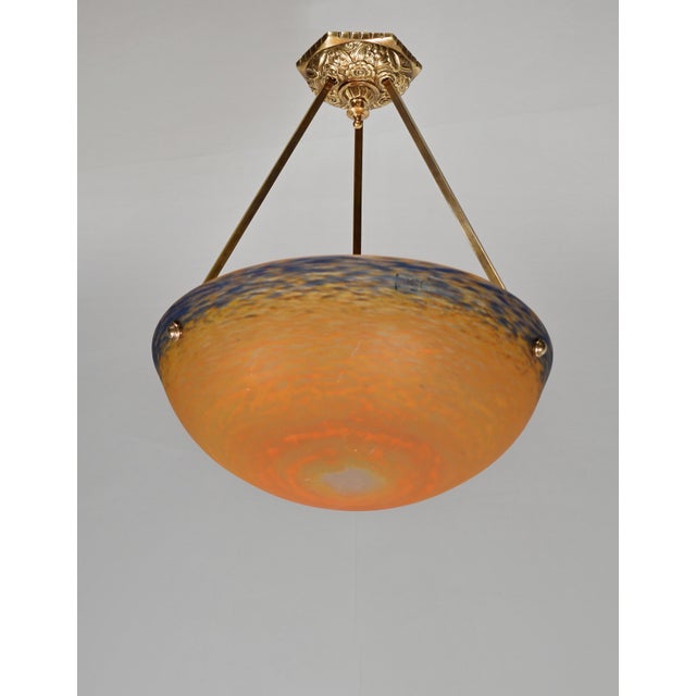 Art Deco French Art Deco Pendant Light by André Delatte 1920s France For Sale - Image 3 of 11