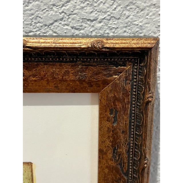 Yellow Early 20th Century Vintage Original Monotype Etching "Guan Yin Wears a New Dress" John Gruenwald For Sale - Image 8 of 10