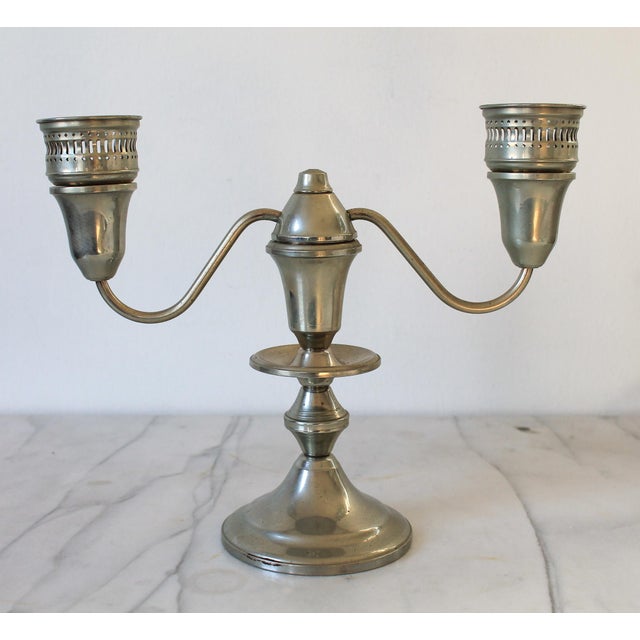 Silver Vintage Shrewsbury Holloware Candelabras - Taper Candle Holders - A Pair For Sale - Image 8 of 18