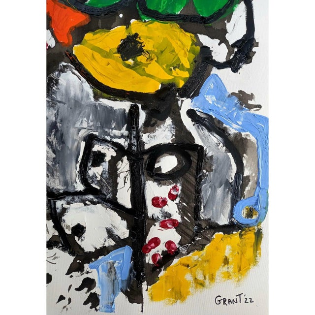 Pablo Picasso 19.6" X 25.5" Contemporary Abstract Figurative Oil Painting, Unframed For Sale - Image 4 of 9