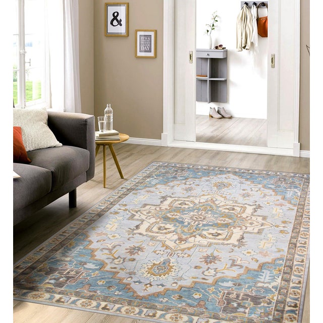 2020s Pasargad Home Serapi L. Blue Wool Area Rug, 9'10'' X 13'11'' For Sale - Image 5 of 5