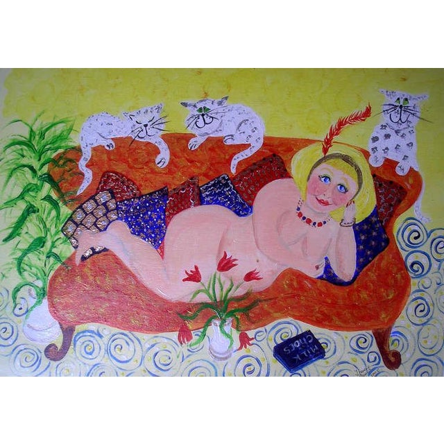 " Say Chocolate" 'part of a series of 'Calendar Ladies'. A departure from the works we generally associate with Therese....