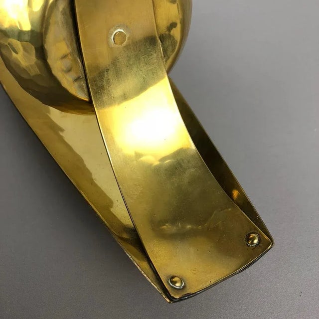 Metal Brutalist Brass Wall Candleholder from Emil Funk KG, Germany, 1950s For Sale - Image 7 of 16
