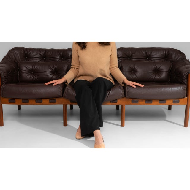 Mid-Century Modern 1960s Danish Mid-Century Modern Sofa Attributed to Ellekær & Norell for Coja Chocolate Brown For Sale - Image 3 of 18